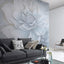 Veer Decor Pale Floral Beauty Grey Wall Mural