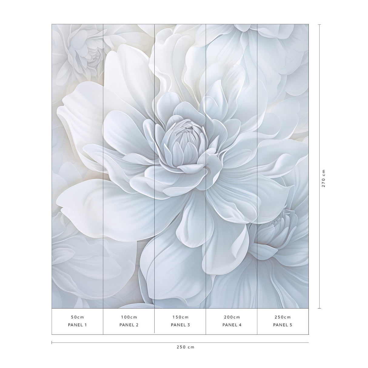 Veer Decor Pale Floral Beauty Grey Wall Mural