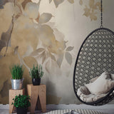 Veer Decor Afterglow Leaves Silver Wall Mural