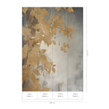 Veer Decor Afterglow Leaves Gold Wall Mural