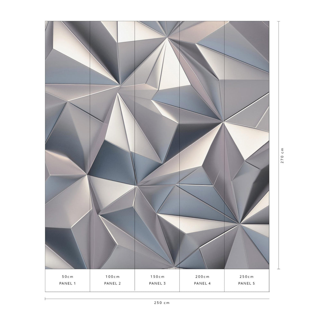 Veer Decor Silver Prism Silver Wall Mural