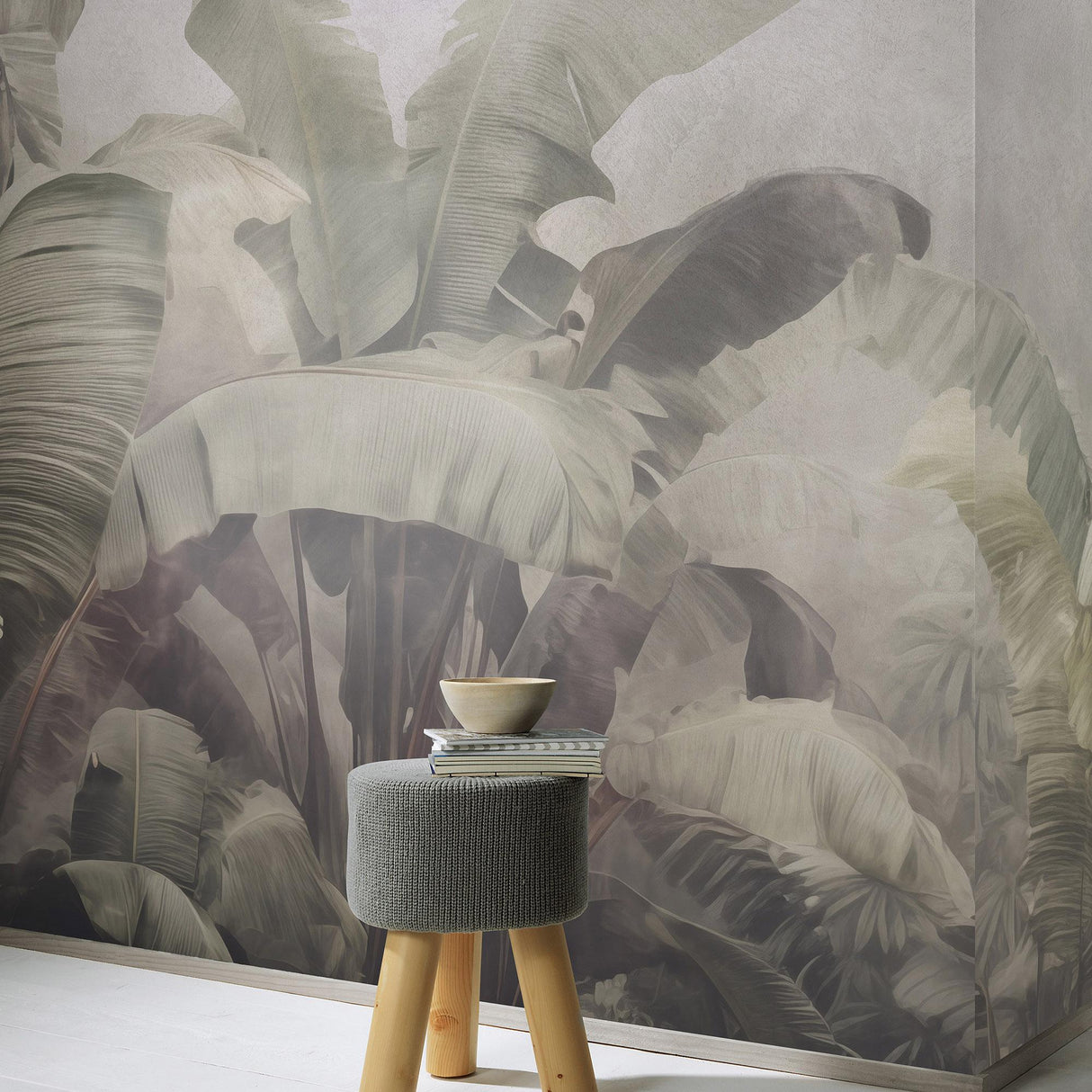 Veer Decor Jungle Veil Grey Wall Mural