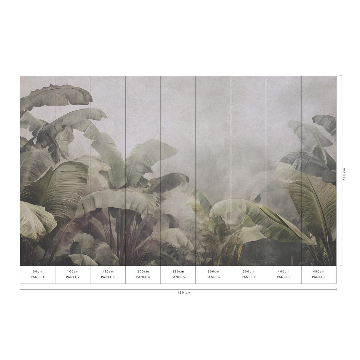 Veer Decor Jungle Veil Grey Wall Mural