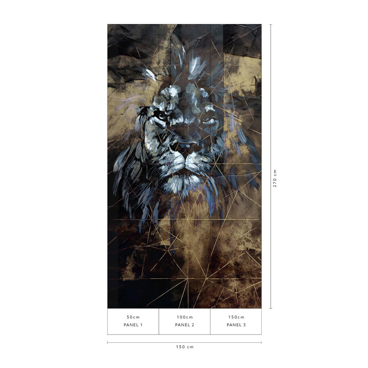 Veer Decor Roar Wallpaper Gold Wall Mural
