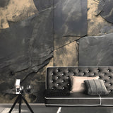 Veer Decor Obsidian Gold Stoneworks Black Wall Mural