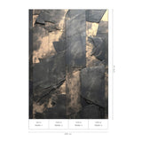 Veer Decor Obsidian Gold Stoneworks Black Wall Mural