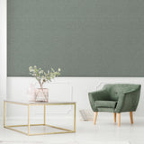 Veer Decor Antibes Linen Weave Texture Green Wallpaper