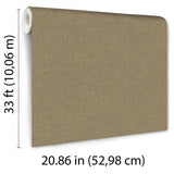Veer Decor Antibes Linen Weave Texture Brown Wallpaper