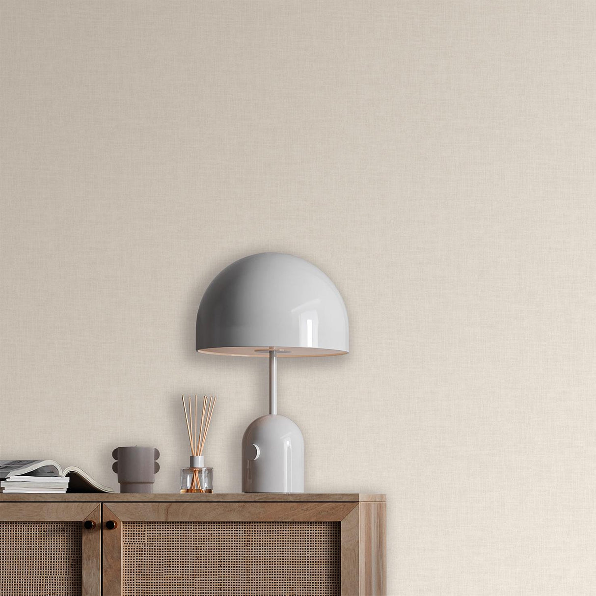 Veer Decor Antibes Linen Weave Texture Cream Wallpaper