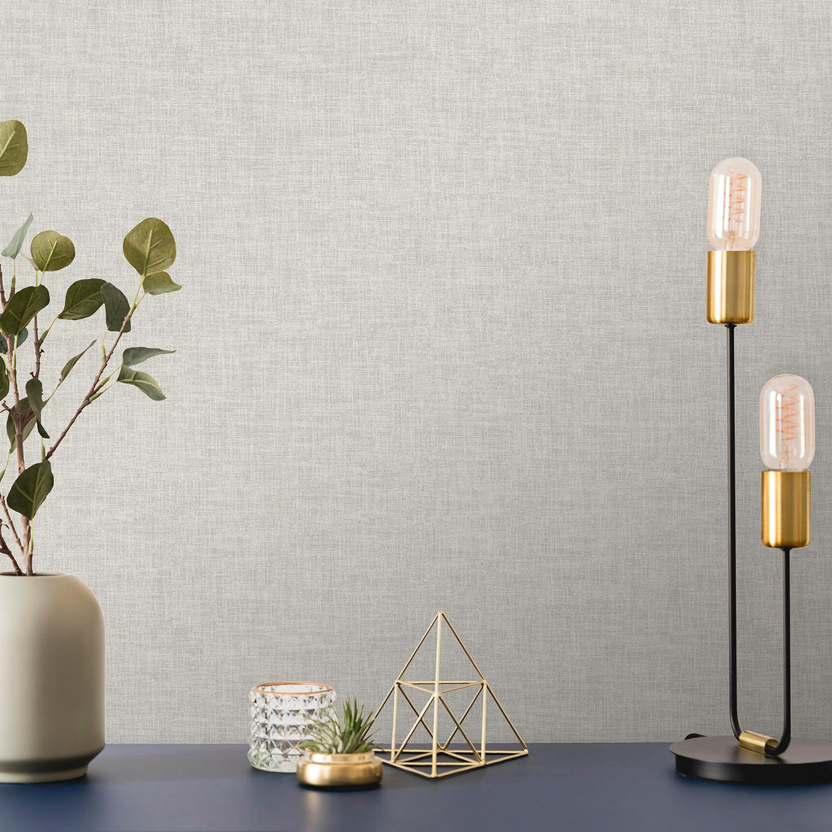 Veer Decor Antibes Linen Weave Texture Beige Wallpaper