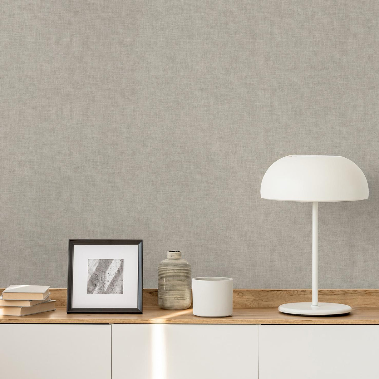 Veer Decor Antibes Linen Weave Texture Taupe Wallpaper