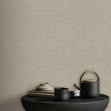 Veer Decor Antibes Linen Weave Texture Sepia Wallpaper