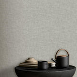 Veer Decor Antibes Linen Weave Texture Grey Wallpaper