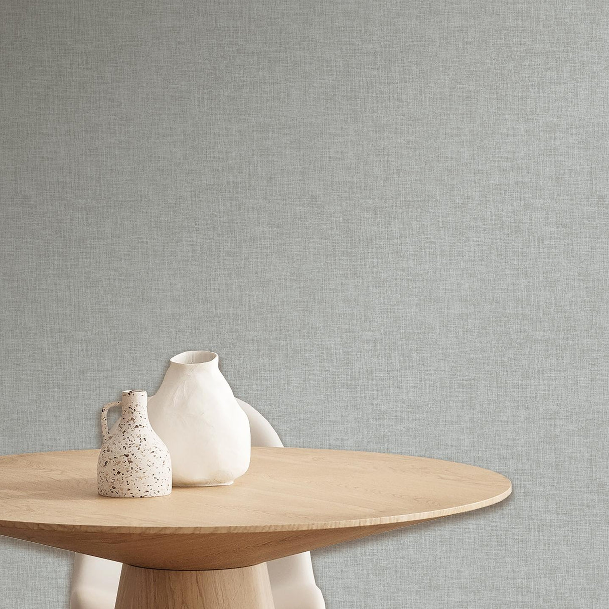 Veer Decor Antibes Linen Weave Texture Blue Wallpaper