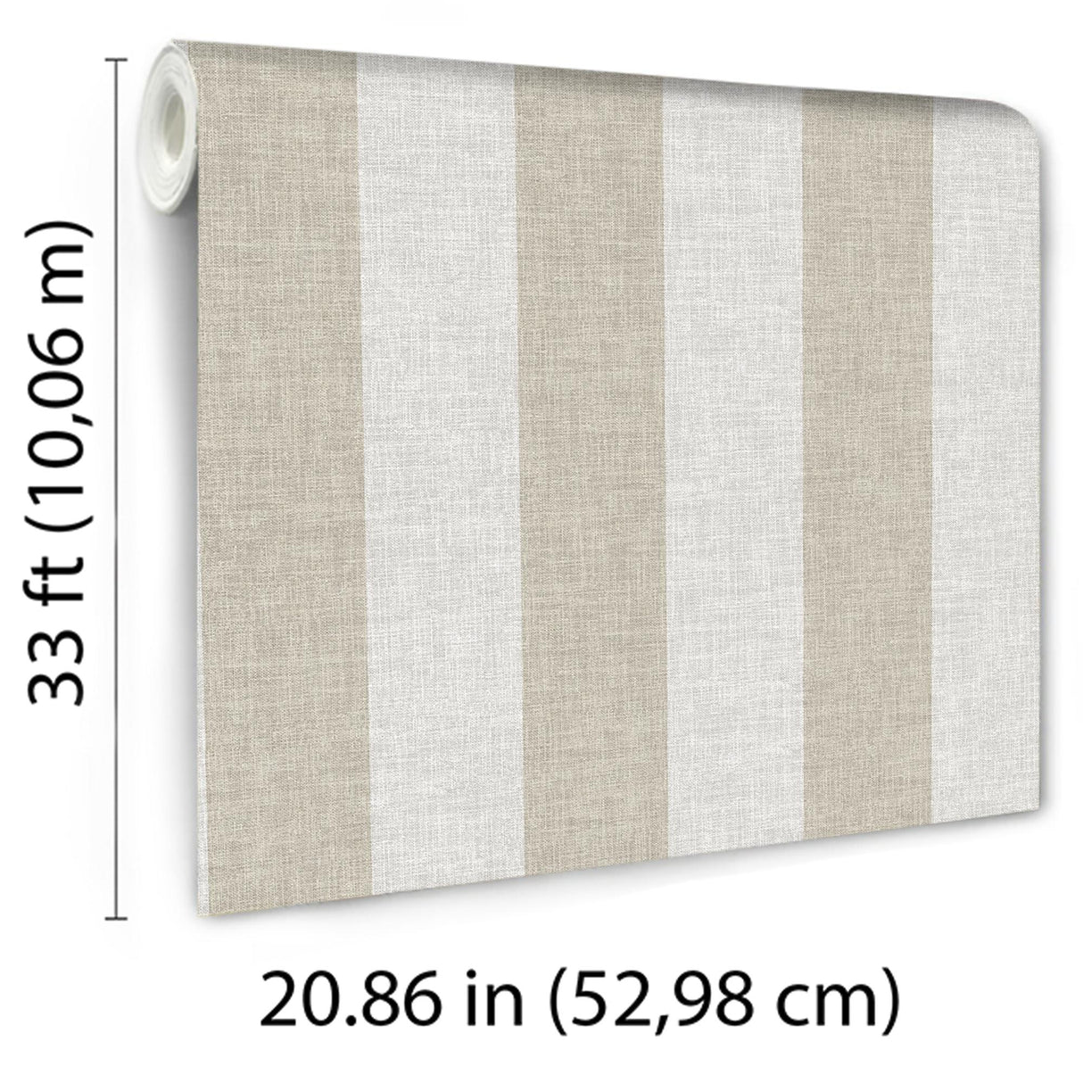 Veer Decor Antibes Linen Stripes Taupe Wallpaper