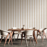 Veer Decor Antibes Linen Stripes Taupe Wallpaper