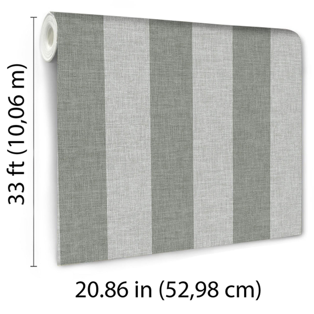 Veer Decor Antibes Linen Stripes Green Wallpaper