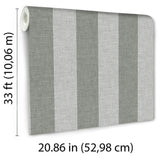 Veer Decor Antibes Linen Stripes Green Wallpaper