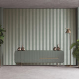 Veer Decor Antibes Linen Stripes Green Wallpaper