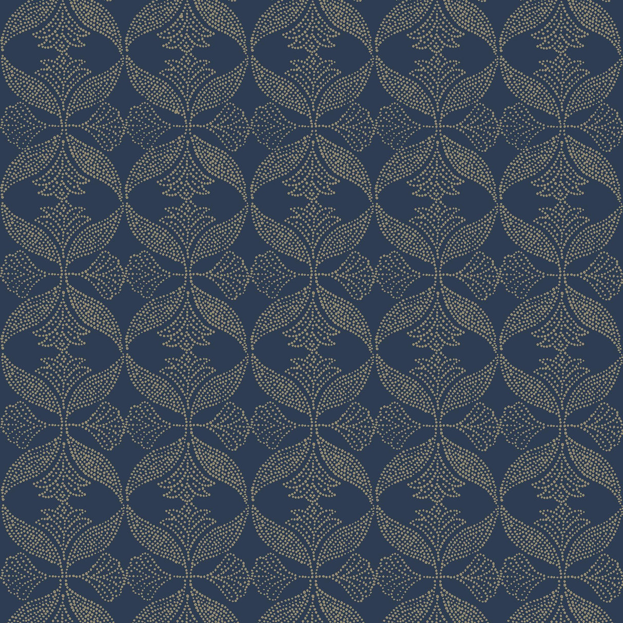 Veer Decor Ornament Navy Wallpaper