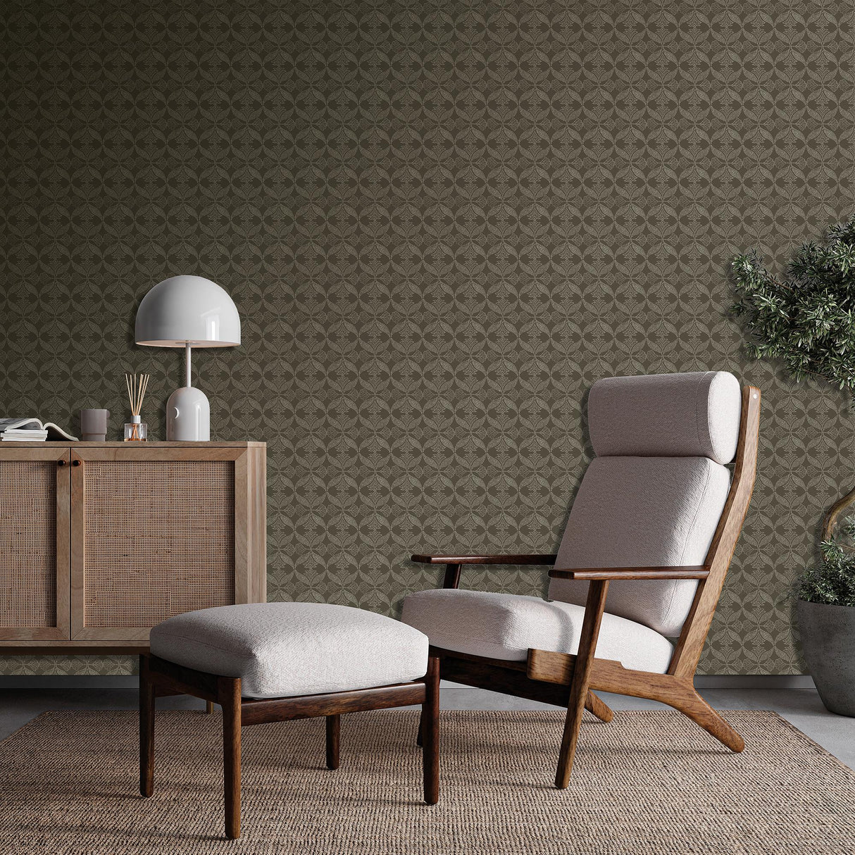 Veer Decor Ornament Brown Wallpaper