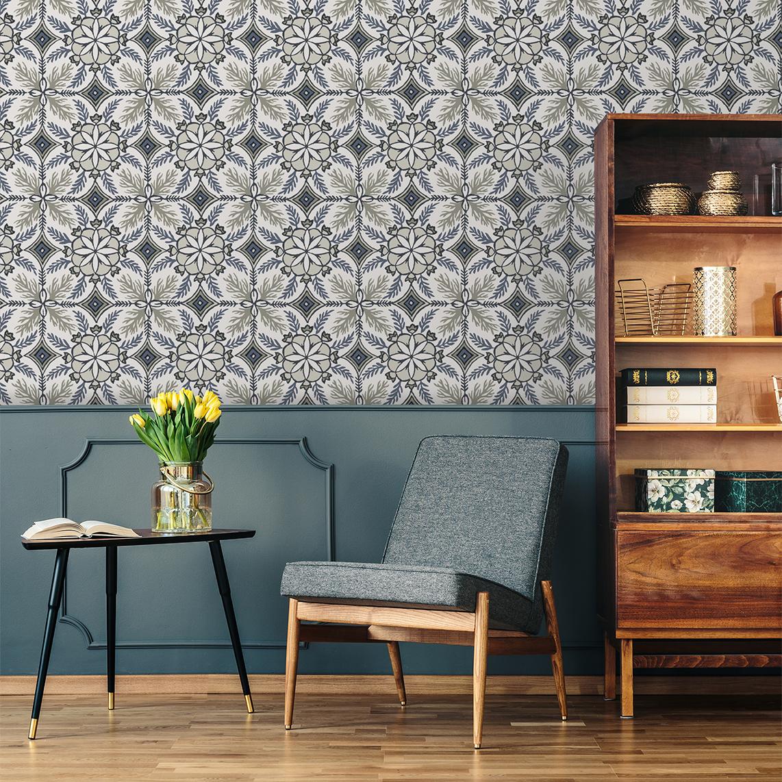 Veer Decor Morocco Blue Wallpaper