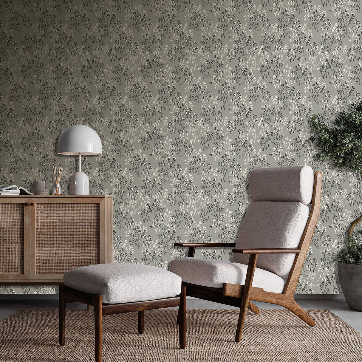 Veer Decor Antibes Branches Grey Wallpaper