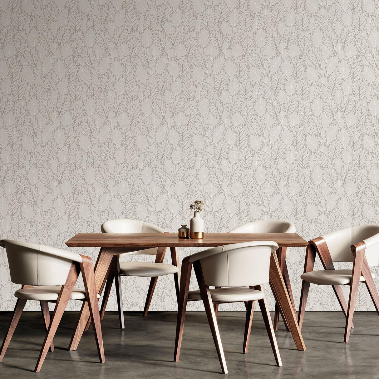 Veer Decor Quercus Leaves Beige Wallpaper
