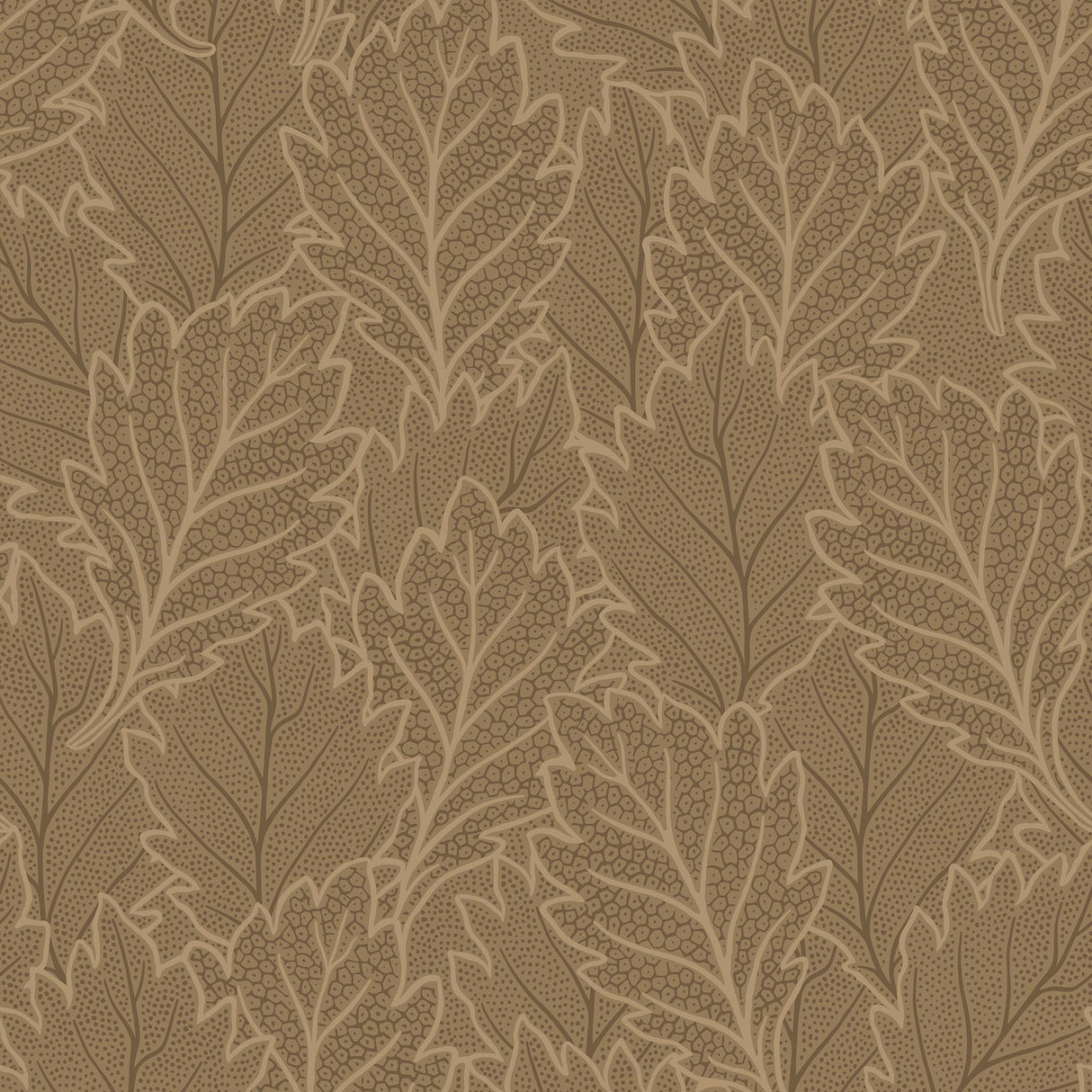 Veer Decor Quercus Leaves Brown Wallpaper