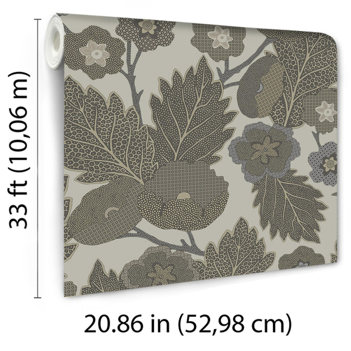 Veer Decor Antibes Flora Grey Wallpaper