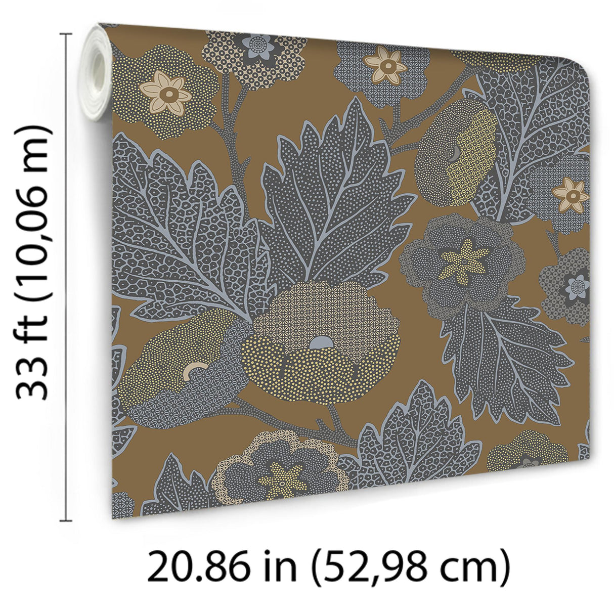 Veer Decor Antibes Flora Brown Wallpaper