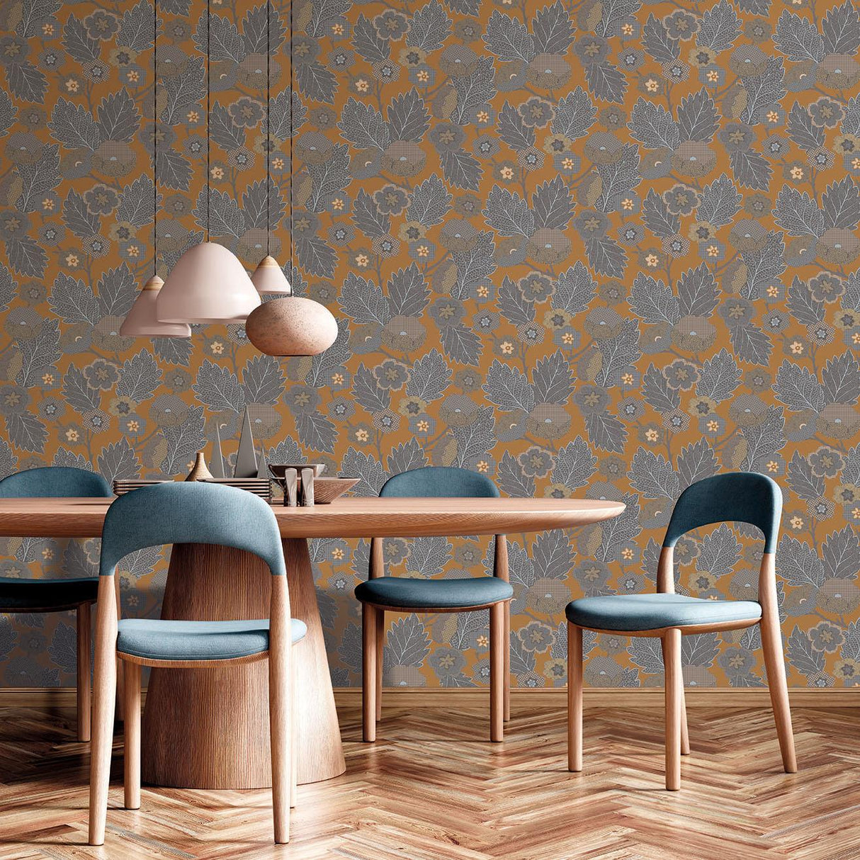 Veer Decor Antibes Flora Brown Wallpaper