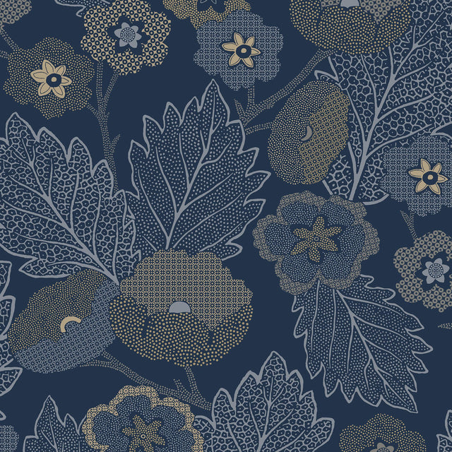 Veer Decor Antibes Flora Navy Wallpaper