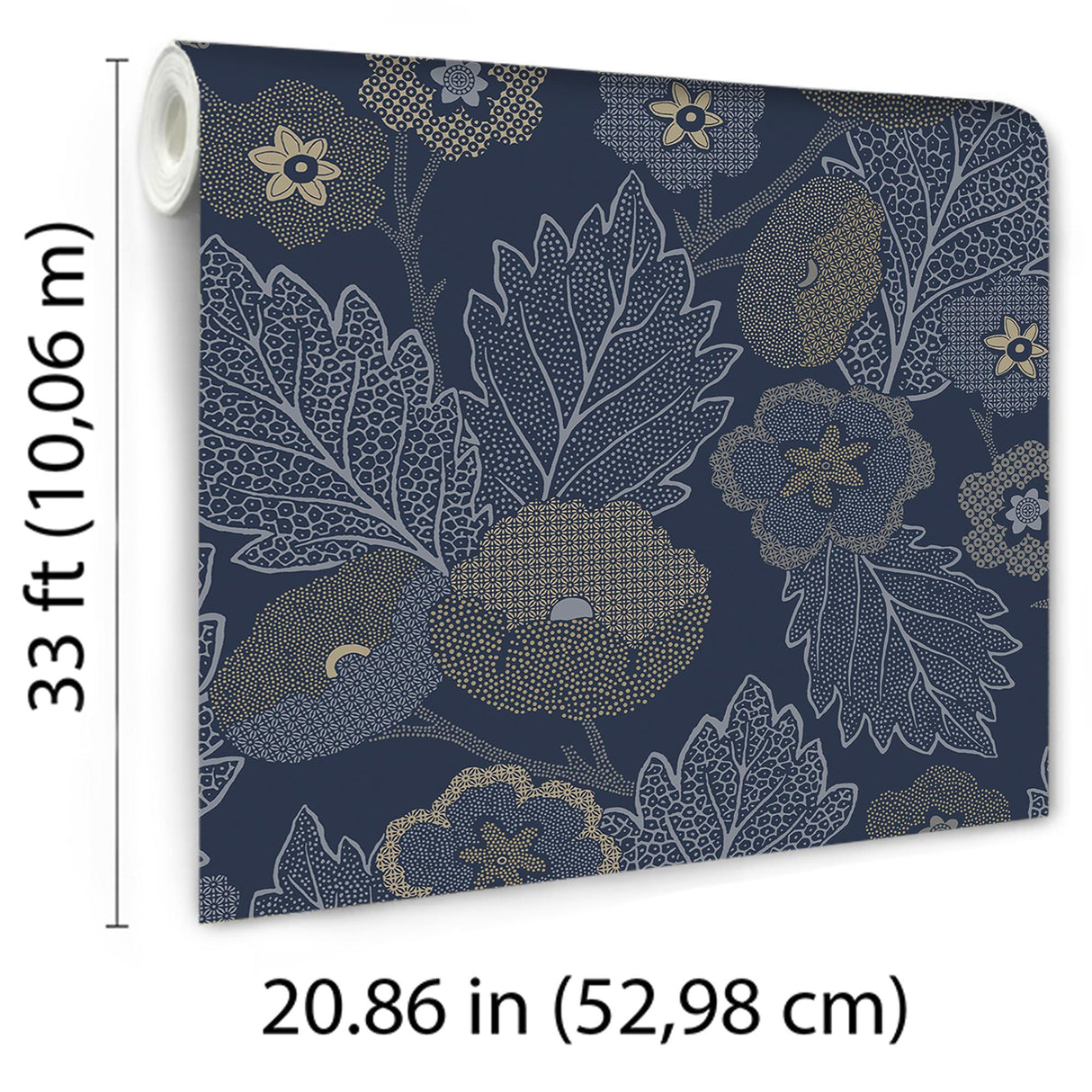 Veer Decor Antibes Flora Navy Wallpaper