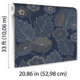 Veer Decor Antibes Flora Navy Wallpaper