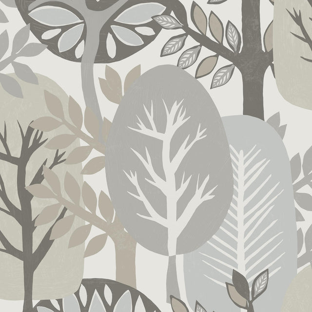 Veer Decor Antibes Nature Forest Grey Wallpaper