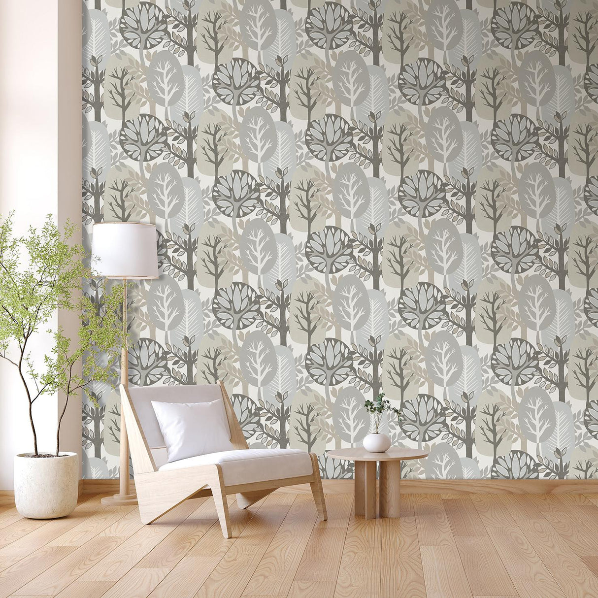 Veer Decor Antibes Nature Forest Grey Wallpaper