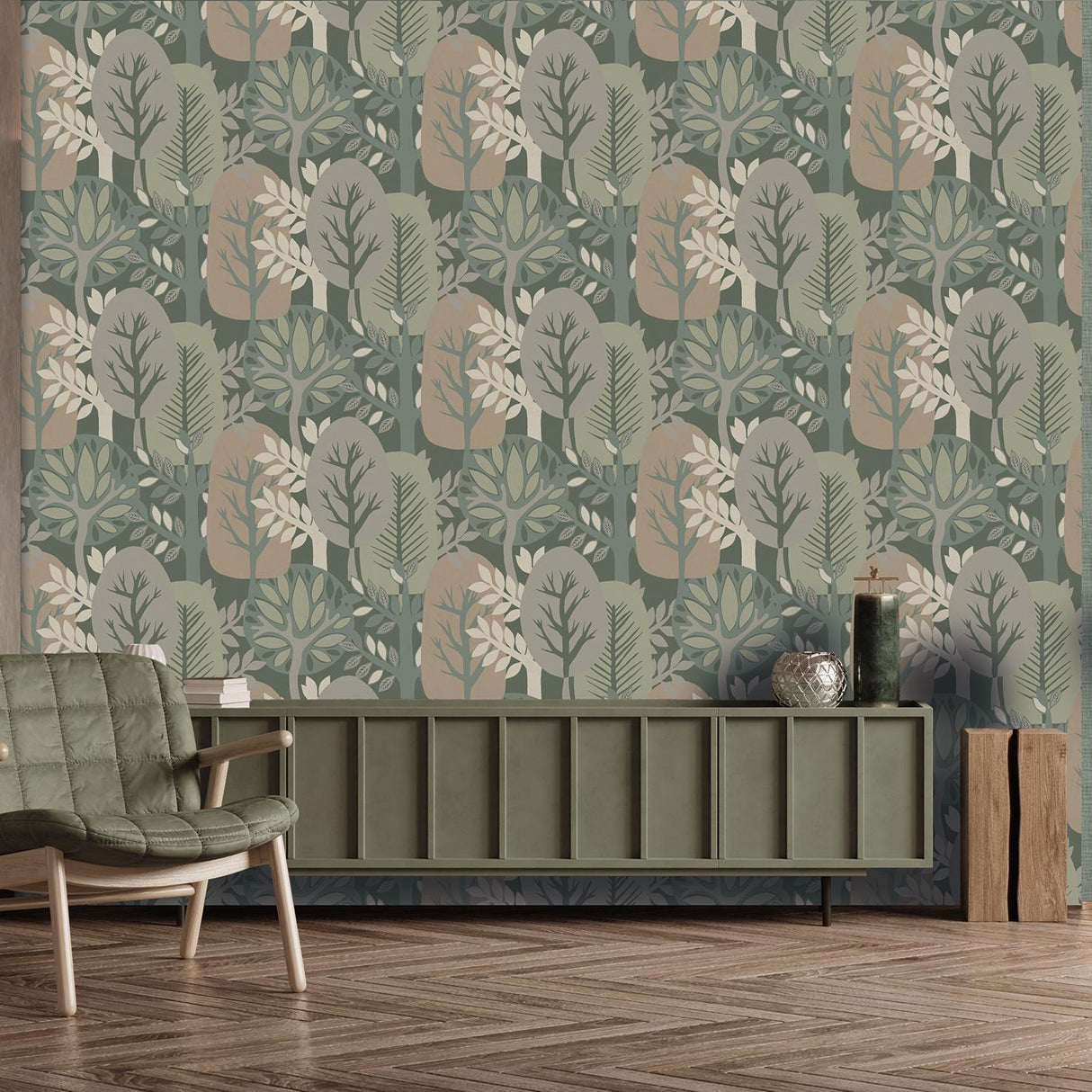 Veer Decor Antibes Nature Forest Green Wallpaper