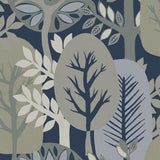 Veer Decor Antibes Nature Forest Navy Wallpaper