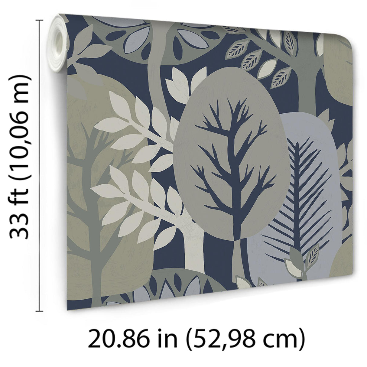 Veer Decor Antibes Nature Forest Navy Wallpaper