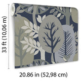 Veer Decor Antibes Nature Forest Navy Wallpaper