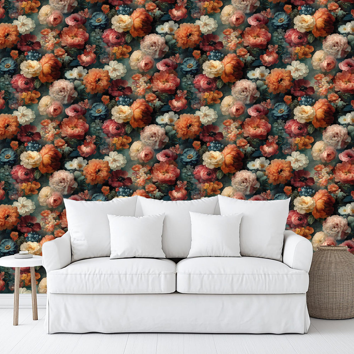 Veer Decor Moody Floral Jewel Tones Peel & Stick Wallpaper