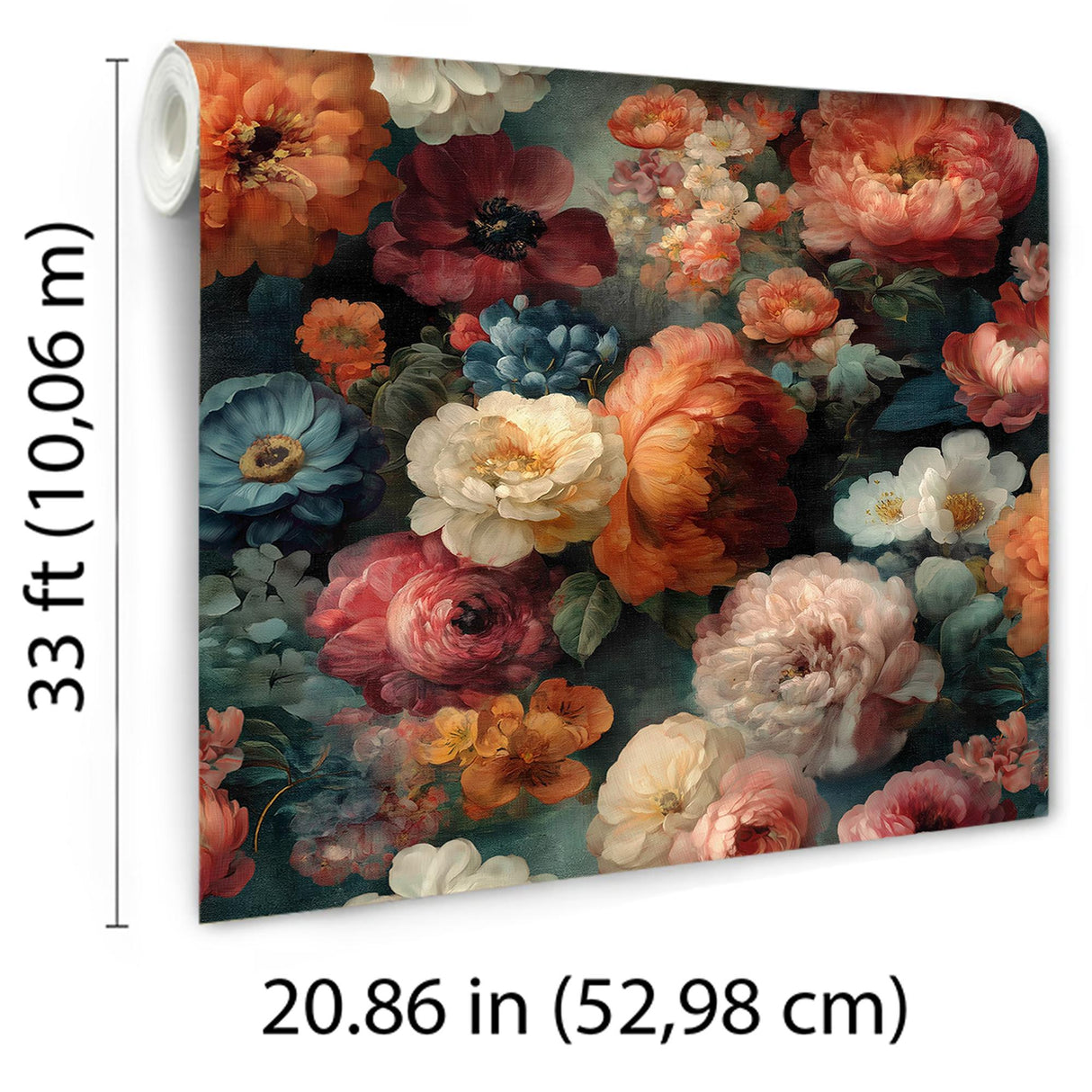 Veer Decor Moody Floral Jewel Tones Peel & Stick Wallpaper