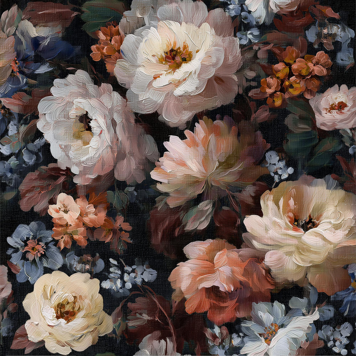 Veer Decor Floral Painting Orange Peel & Stick Wallpaper