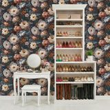 Veer Decor Floral Painting Orange Peel & Stick Wallpaper
