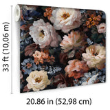 Veer Decor Floral Painting Orange Peel & Stick Wallpaper