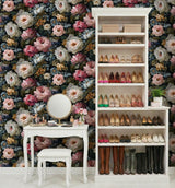 Veer Decor Floral Painting Pink Peel & Stick Wallpaper