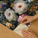 Veer Decor Floral Painting Pink Peel & Stick Wallpaper