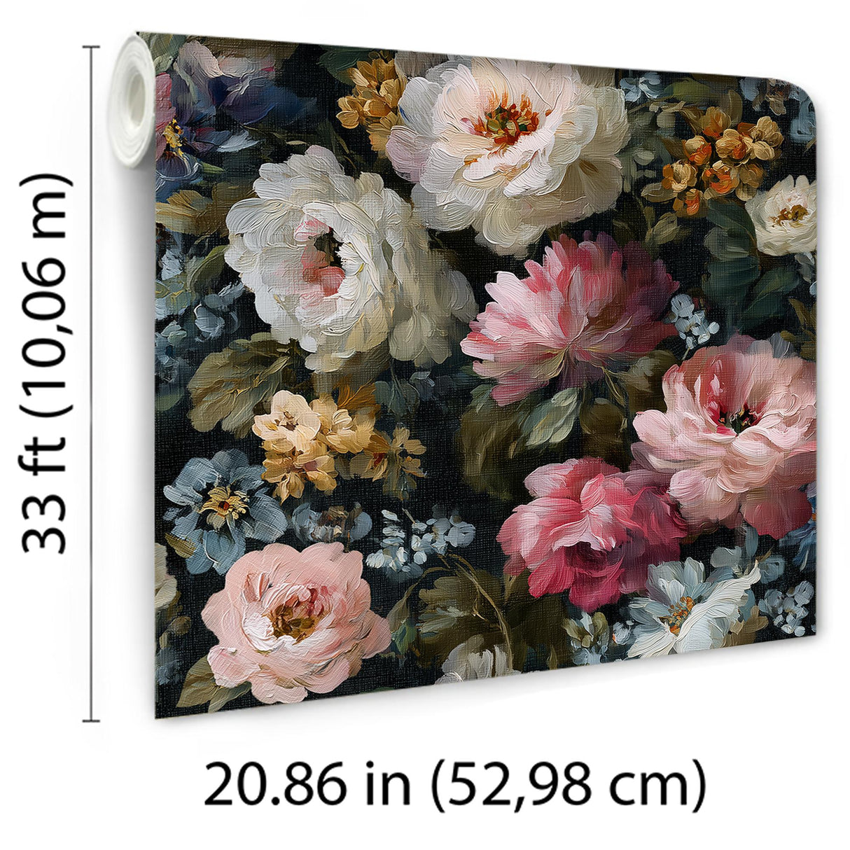Veer Decor Floral Painting Pink Peel & Stick Wallpaper