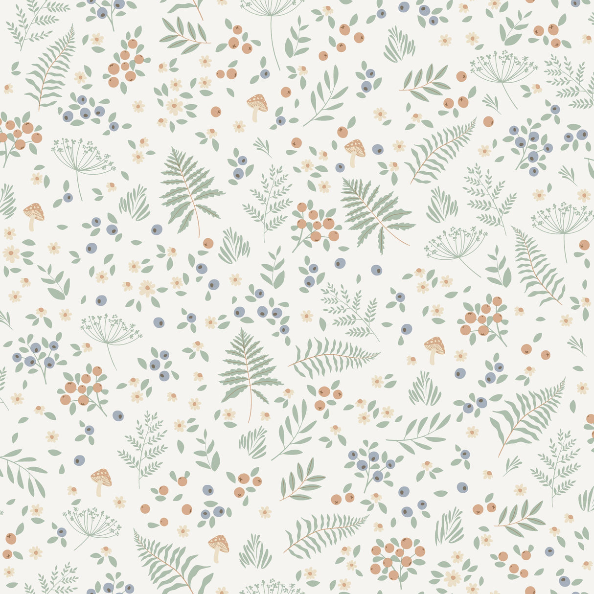 Veer Decor Bramble & Bloom Blue Wallpaper